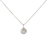 14k White Gold 1.00ct G VS2 Round Diamond Cluster Necklace